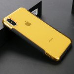 Wholesale Apple iPhone X (Ten) Clear Armor Shell Hybrid Case (Gold)